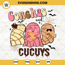 Conchas And Cucuys SVG, Mexican Ghost Halloween SVG, Spooky Conchas SVG, Pantasmas SVG