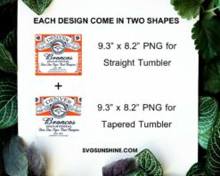 Denver Broncos Genuine Kings Of Football Skinny Tumbler Design PNG File Digital Download