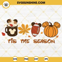 Disney Fall Tis The Season SVG, Football Latte Leaves SVG, Pumpkin Spice Mouse Ears SVG