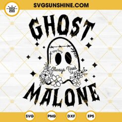 Ghost Malone Halloween SVG, Funny Ghost Post Malone Music Halloween SVG PNG DXF EPS Cut Files