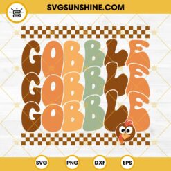 Gobble SVG, Turkey Thanksgiving SVG, Gobble Gobble Gobble SVG Cut File