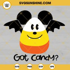 Got Candy Halloween SVG, Mickey Mouse Bat Candy Corn Halloween SVG PNG DXF EPS Cut Files