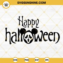 Happy Halloween SVG, Mickey Head Ghost Face SVG, Scream SVG
