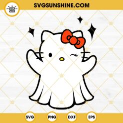 Hello Kitty Boo Ghost Halloween SVG PNG DXF EPS Cricut