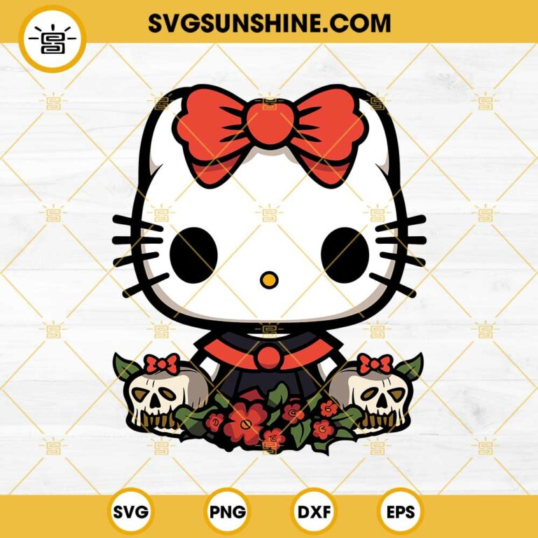 Hello Kitty Dia De Los Muertos Skull SVG, Hello Kitty Halloween SVG PNG ...