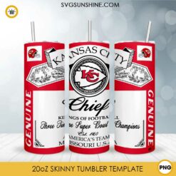 Kansas City Chiefs Genuine Kings Of Football Skinny Tumbler Design PNG File Digital Download