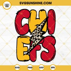 Kansas City Chiefs Leopard Print Lightning Bolt SVG PNG DXF EPS Cricut
