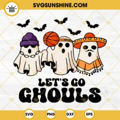 Let's Go Ghouls SVG, Halloween Retro Ghost SVG, Ghouls SVG