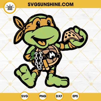 Michelangelo Ninja Turtle Pizza SVG, TMNT Leonardo SVG PNG DXF EPS Cut