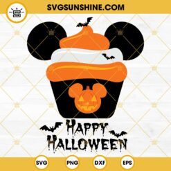 Mickey Cupcake halloween SVG, Happy Halloween Cupcake SVG