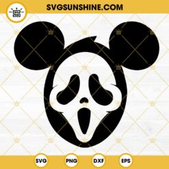 Mickey Ghost Face Halloween SVG, Ghost Face Scream Mouse Ears SVG