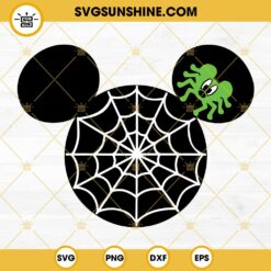 Mickey Spider Web Ears SVG, Mickey Spiderweb Halloween SVG Cut File Cricut