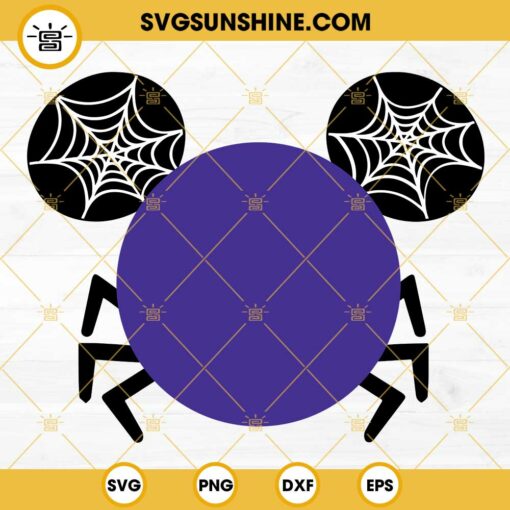 Mickey Spider Halloween SVG, Mouse Spider Web Halloween SVG