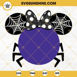 Minnie Spider Halloween SVG, Minnie Mouse Spider Web Halloween SVG