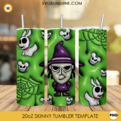 Chibi Michael Myers 3D Puff 20oz Tumbler Wrap PNG, Halloween 3D Puff Tumbler Template PNG