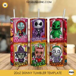 Nightmare Before Christmas 3D Puff 20oz Skinny Tumbler Wrap PNG Digital Download