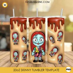 Sally 3D Puff 20oz Tumbler Wrap PNG, Nightmare Before Christmas Tumbler PNG Designs