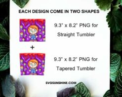 Chucky 3D Puff 20oz Tumbler Wrap PNG, Chibi Horror Doll Halloween Tumbler Template PNG