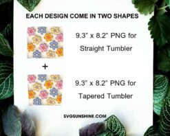 Flowers 3D Puff 20oz Tumbler Wrap PNG, Beautiful Tumbler Template PNG Digital Files