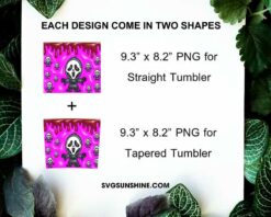 Ghostface Chibi 3D Puff 20oz Tumbler Wrap PNG, Cute Scream Tumbler Template PNG