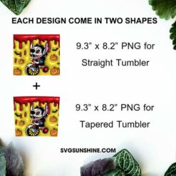 Stitch Jigsaw Halloween 3D Puff 20oz Tumbler Wrap PNG, Cute Horror Tumbler Template PNG