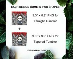 Chibi Michael Myers 3D Puff 20oz Tumbler Wrap PNG, Halloween 3D Puff Tumbler Template PNG