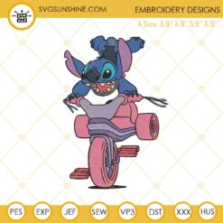 Stitch Riding A Bike Embroidery Design Files