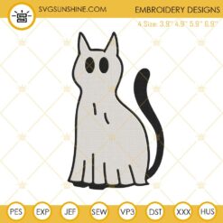 Ghost Cats Halloween Embroidery Design Files