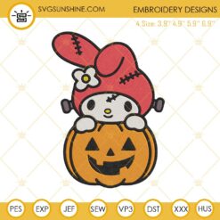 Halloween My Melody Pumpkin Embroidery Design Files