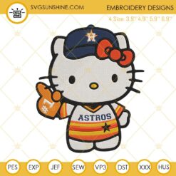 Hello Kitty Houston Astros Embroidery Design Files