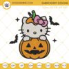 Hello Kitty Pumpkin Halloween Embroidery Design Files