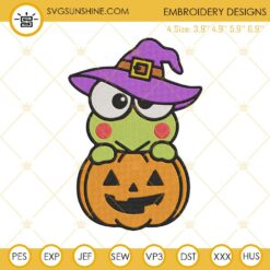 Keroppi Pumpkin Halloween Embroidery Design Files