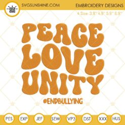 Peace Love Unity Embroidery Design Files