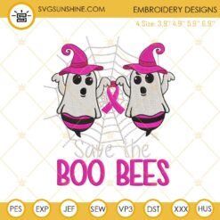 Save The Boo Bees Breast Cancer Awareness Embroidery Design Files