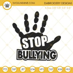 Stop Bullying Embroidery Designs, Unity Day Embroidery Design Files