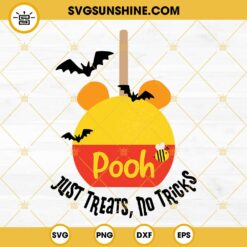 Pooh Just Treats No Tricks SVG, Winnie The Pooh Halloween SVG, Halloween Candy SVG