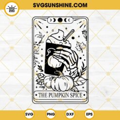 Pumpkin Spice Skull Tarot SVG, The Pumpkin Spice Tarot Card SVG, Pumpkin Spice Latte SVG