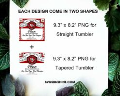 San Francisco 49ers Genuine Kings Of Football Skinny Tumbler Design PNG File Digital Download