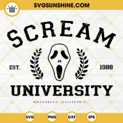 Scream Ghostface University Halloween SVG PNG EPS DXF Cut Files