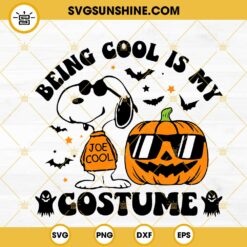 Snoopy Halloween SVG, Being Cool Is My Costume Snoopy SVG, Pumpkin Sunglasses SVG