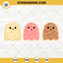 Spooky Conchas Ghost SVG, Mexican Conchas Ghost Halloween SVG, Pan Dulce SVG