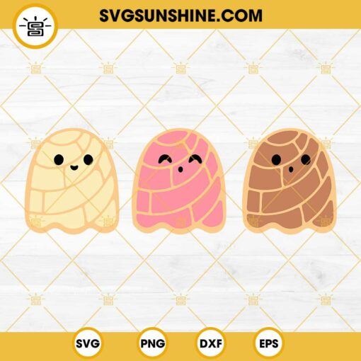 Spooky Conchas Ghost SVG, Mexican Conchas Ghost Halloween SVG, Pan Dulce SVG