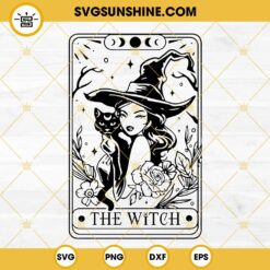 The Witch Tarot Card SVG, The Witch SVG, Witch And Cat tarot SVG