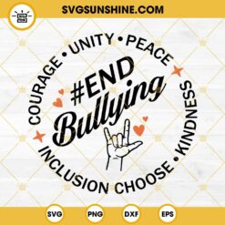 Unity Day End Bullying SVG, Hand Sign Love SVG, Anti Bullying SVG