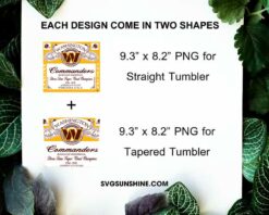 Washington Commanders Genuine Kings Of Football Skinny Tumbler Design PNG File Digital Download