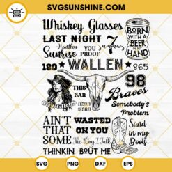 Morgan Wallen Song Lyrics SVG, Coutry Music SVG, One Night At A Time World Tour SVG Digital Download