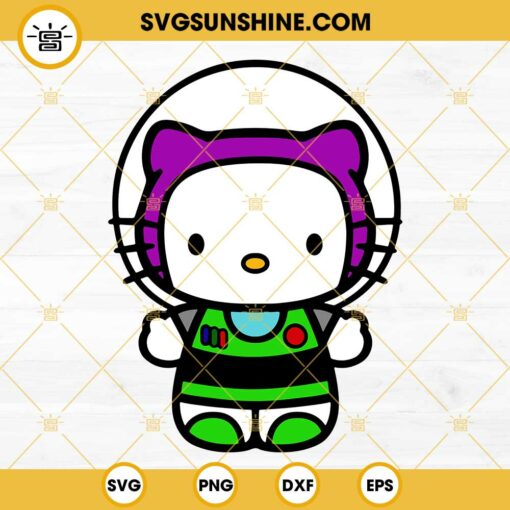 Hello Kitty Buzz Lightyear SVG, Cute Toy Story Kitty Cat SVG PNG DXF EPS