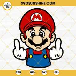 Mario Middle Finger SVG, Funny Super Mario SVG PNG DXF EPS Digital Files