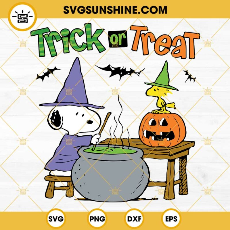 Snoopy Trick Or Treat SVG, Peanuts Spooky SVG, Snoopy And Woodstock SVG