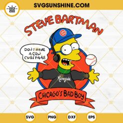 Steve Bartman SVG, Chicago's Bad Boy SVG, Bart Simpson Chicago Cubs SVG PNG DXF EPS Files